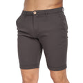 Charcoal - Side - Crosshatch Mens Sinwood Chino Shorts