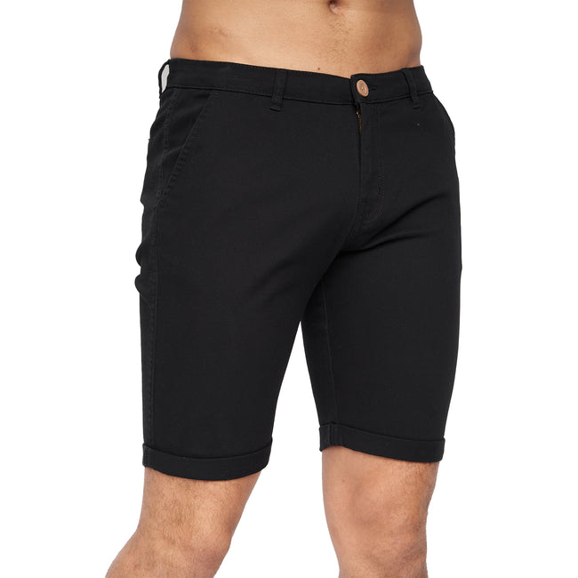 Black - Front - Crosshatch Mens Sinwood Chino Shorts
