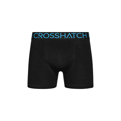 Black - Side - Crosshatch Mens Monoglow Boxer Shorts (Pack of 3)