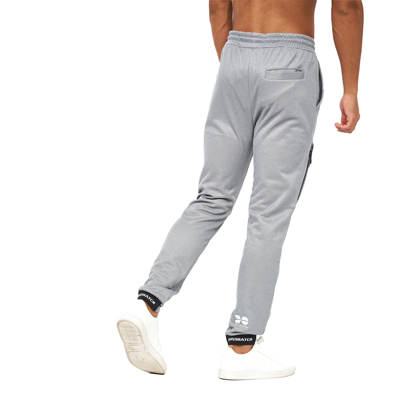 Charcoal - Back - Crosshatch Mens Langtons Tracksuit Bottoms