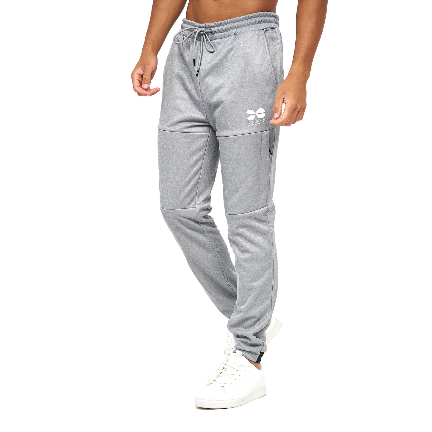 Charcoal - Side - Crosshatch Mens Langtons Tracksuit Bottoms