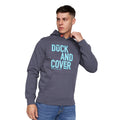 Navy - Front - Duck and Cover Mens Pecklar Hoodie