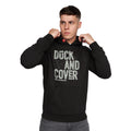Black - Front - Duck and Cover Mens Pecklar Hoodie
