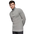 Grey Marl - Side - Duck and Cover Mens Firegards Knitted Jumper