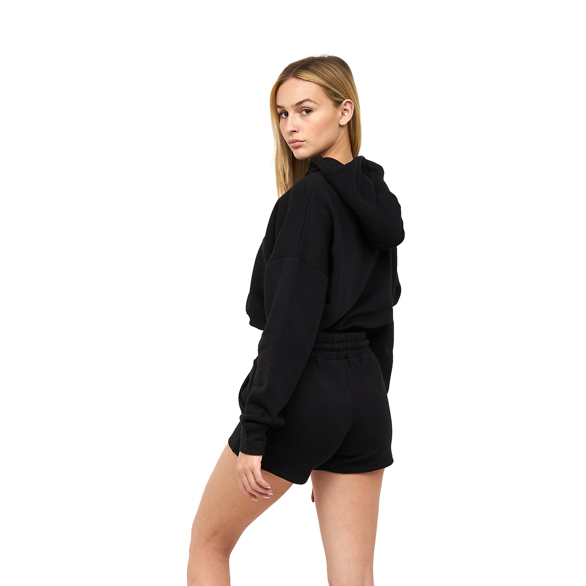 Black - Back - Juice Womens-Ladies Danica 2 Crop Hoodie