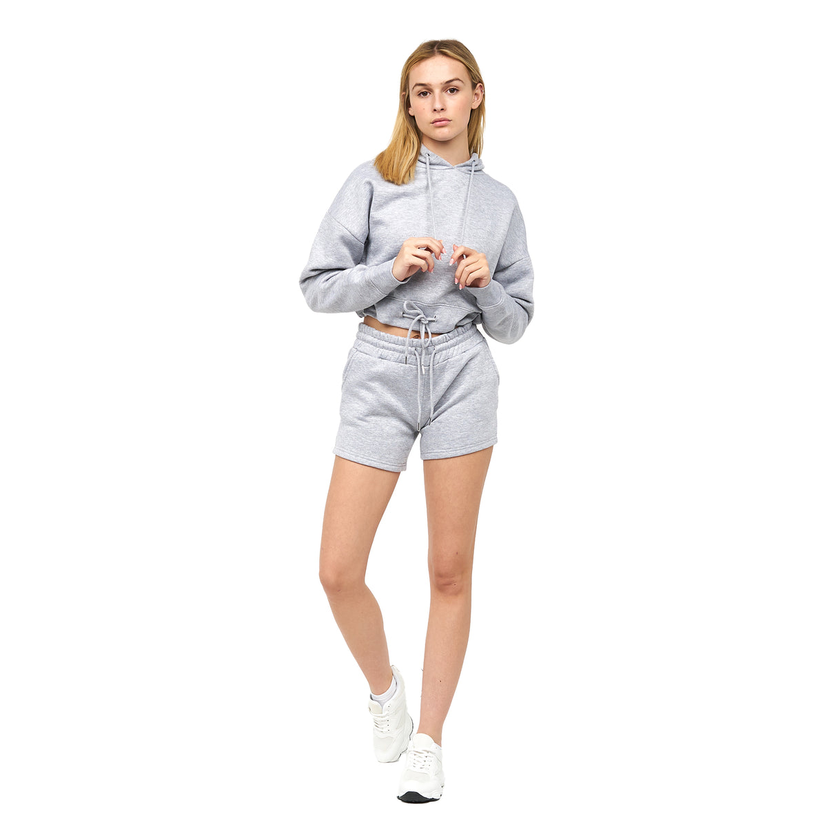 Grey Marl - Lifestyle - Juice Womens-Ladies Danica 2 Crop Hoodie