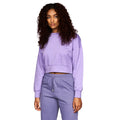 Purple - Side - Juice Womens-Ladies Catalina Crew Neck Crop Sweatshirt