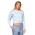 Dusty Blue - Front - Juice Womens-Ladies Catalina Crew Neck Crop Sweatshirt