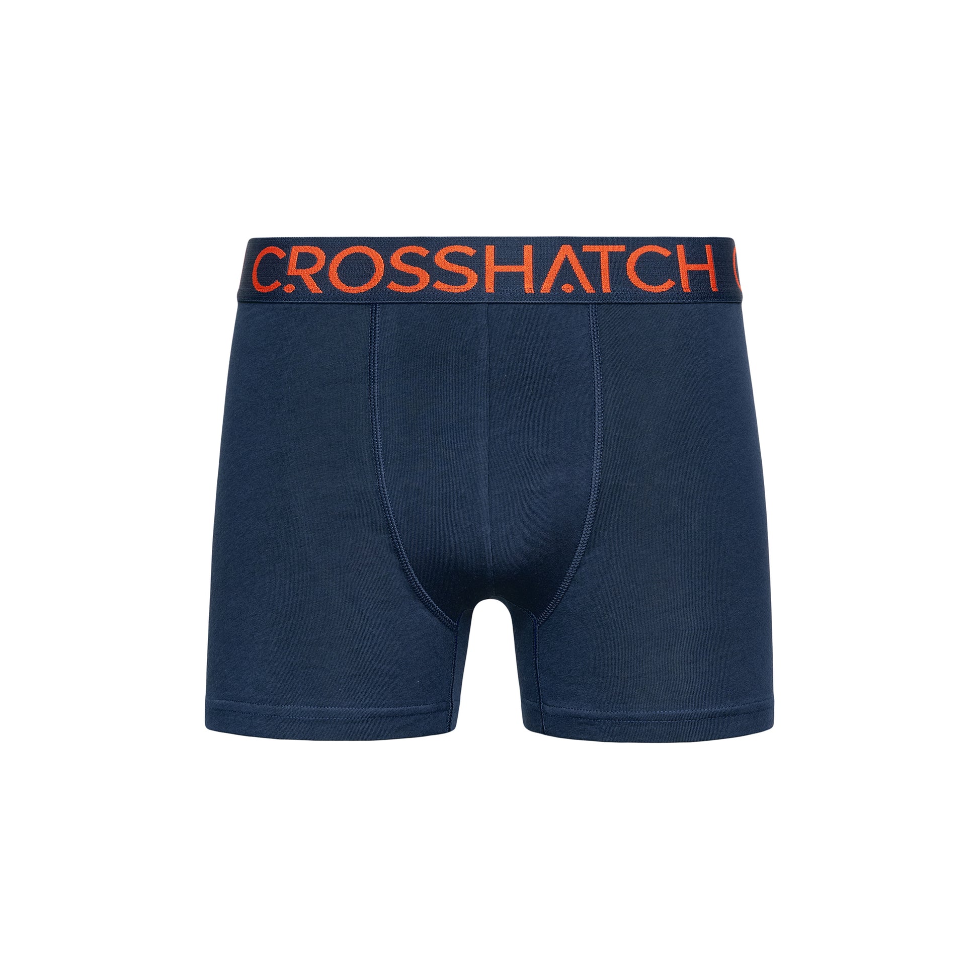 Navy - Side - Crosshatch Mens Chasma Boxer Shorts (Pack of 3)