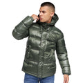 Dark Olive - Back - Crosshatch Mens Crosswell High Shine Jacket