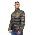Olive - Front - Born Rich Mens Carlito Camo Oversized Padded Jacket