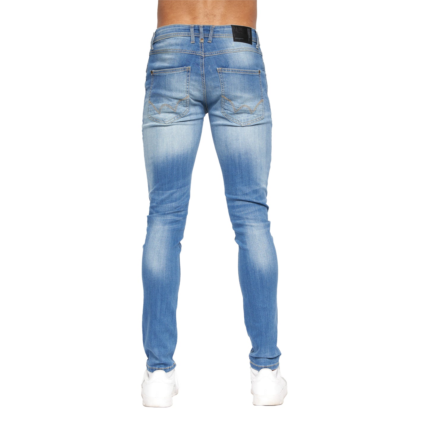 Light Wash - Back - Duck And Cover Mens Maylead Slim Jeans