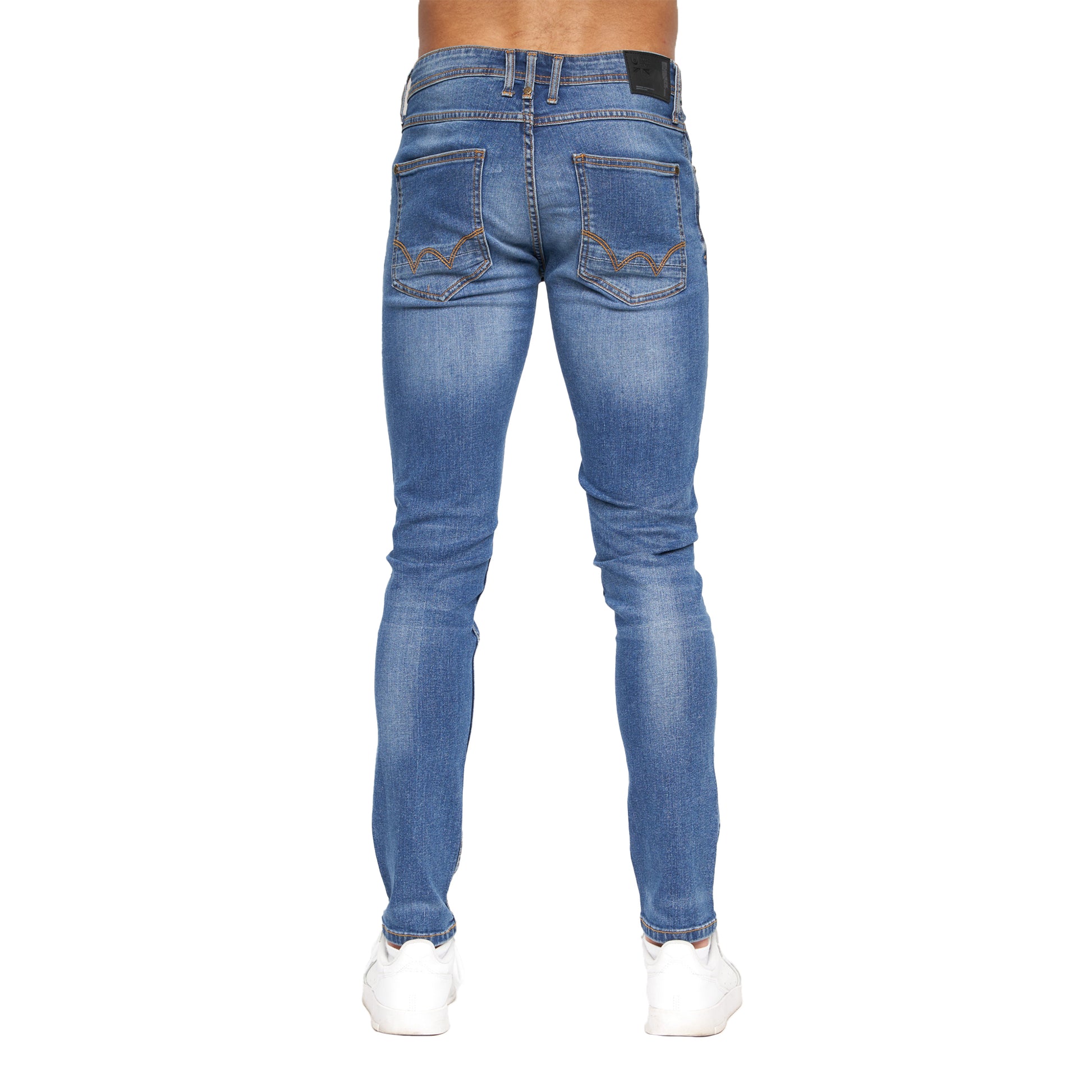Stone Wash - Back - Duck And Cover Mens Maylead Slim Jeans