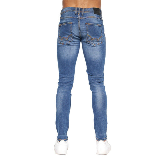 Stone Wash - Back - Duck And Cover Mens Maylead Slim Jeans