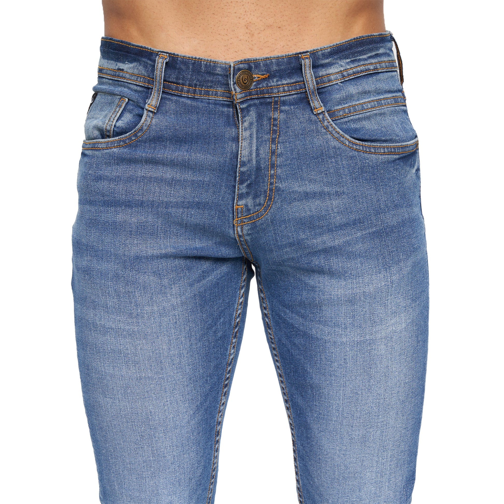 Stone Wash - Side - Duck And Cover Mens Maylead Slim Jeans
