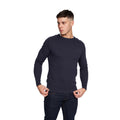 Navy - Side - Duck and Cover Mens Mowab Knitted Sweatshirt