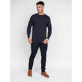 Navy - Pack Shot - Duck and Cover Mens Mowab Knitted Sweatshirt