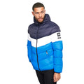 Navy-Blue-White - Front - Crosshatch Mens Crowlave Panelled Padded Jacket