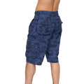 Navy - Side - Crosshatch Mens Hanwhere Camo Cargo Shorts