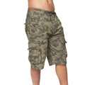 Dark Green - Front - Crosshatch Mens Hanwhere Camo Cargo Shorts