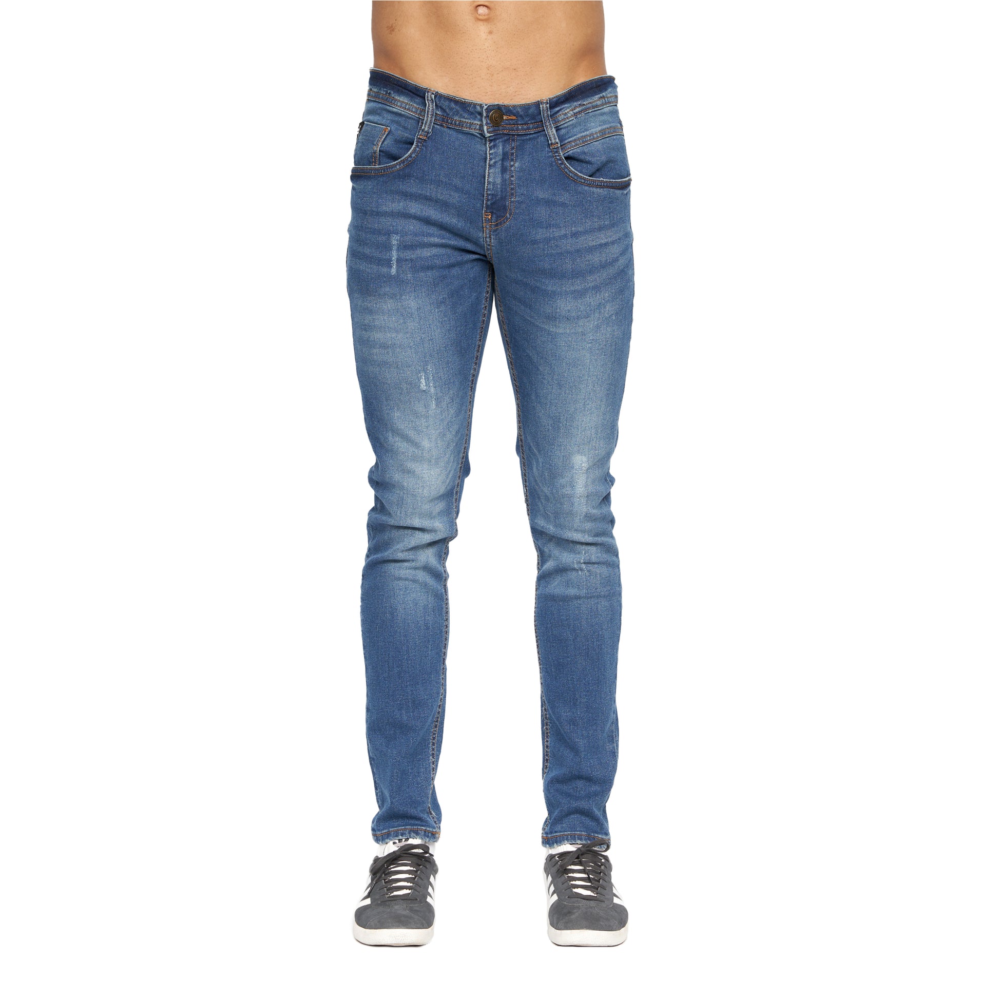 Stone Wash - Pack Shot - Duck and Cover Mens Tranfold Slim Jeans