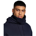 Navy - Side - Juice Mens Venmark Snood Collar Hoodie