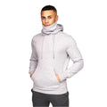 Light Grey Marl - Front - Juice Mens Venmark Snood Collar Hoodie