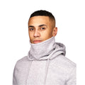Light Grey Marl - Side - Juice Mens Venmark Snood Collar Hoodie