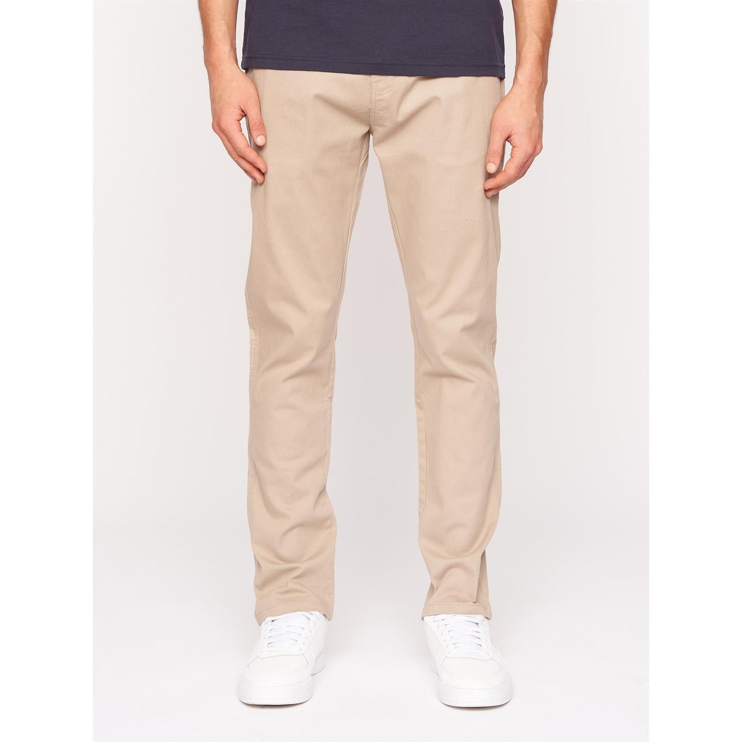 Beige - Front - Crosshatch Mens Roysden Chinos