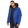 Mid Blue - Side - Born Rich Mens Emarnos Hooded Bomber Jacket