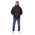 Black - Pack Shot - Crosshatch Mens Kampnew Embossed Jacket