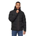 Black - Front - Crosshatch Mens Kampnew Embossed Jacket
