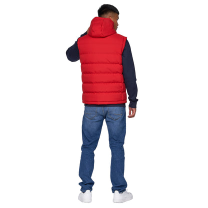 Red - Back - Crosshatch Mens Kampnew Embossed Gilet