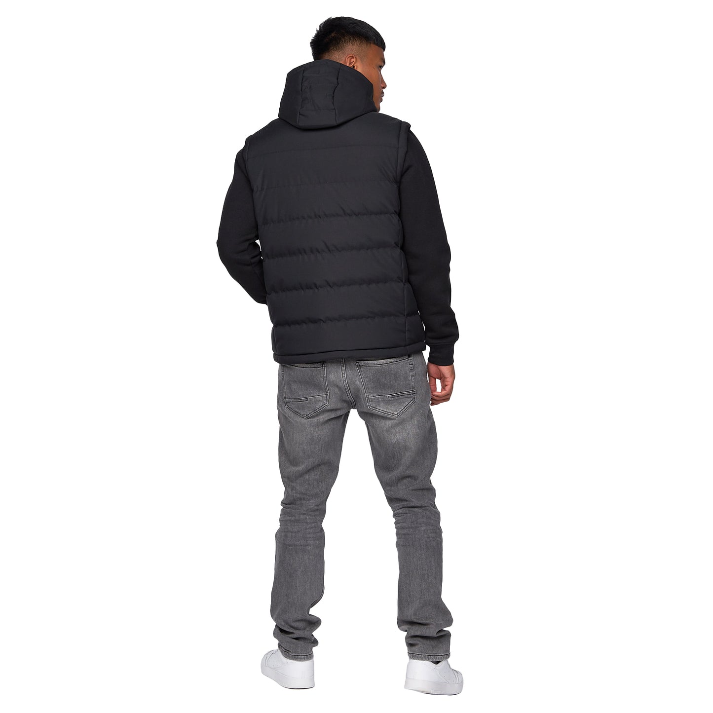 Black - Back - Crosshatch Mens Kampnew Embossed Gilet