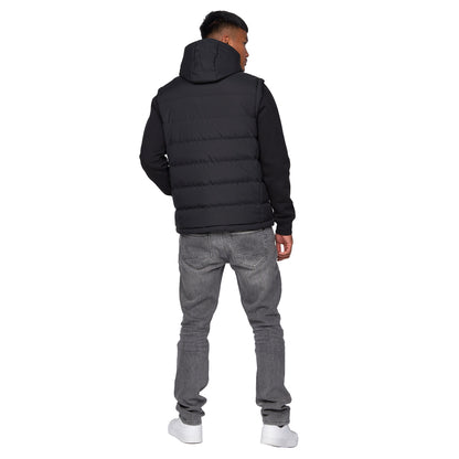 Black - Back - Crosshatch Mens Kampnew Embossed Gilet