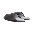 Black - Back - Crosshatch Mens Tinuviel Faux Fur Slippers
