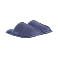 Navy - Front - Crosshatch Mens Tinuviel Faux Fur Slippers