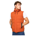 Burnt Orange - Lifestyle - Crosshatch Mens Kampleys Embossed Gilet