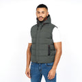 Deep Olive - Front - Crosshatch Mens Kampleys Embossed Gilet