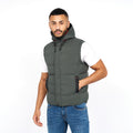 Deep Olive - Side - Crosshatch Mens Kampleys Embossed Gilet