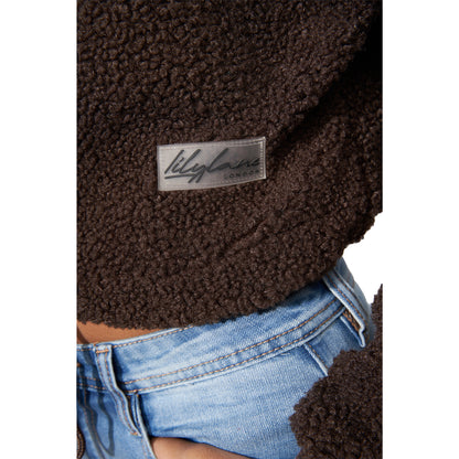Brown - Lifestyle - Lily Lane Womens-Ladies Kimora Borg Funnel Neck Hoodie