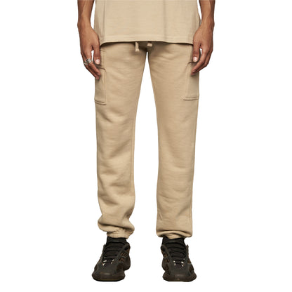 Taupe - Front - EKO Essentials Mens Moxley Cargo Jogging Bottoms
