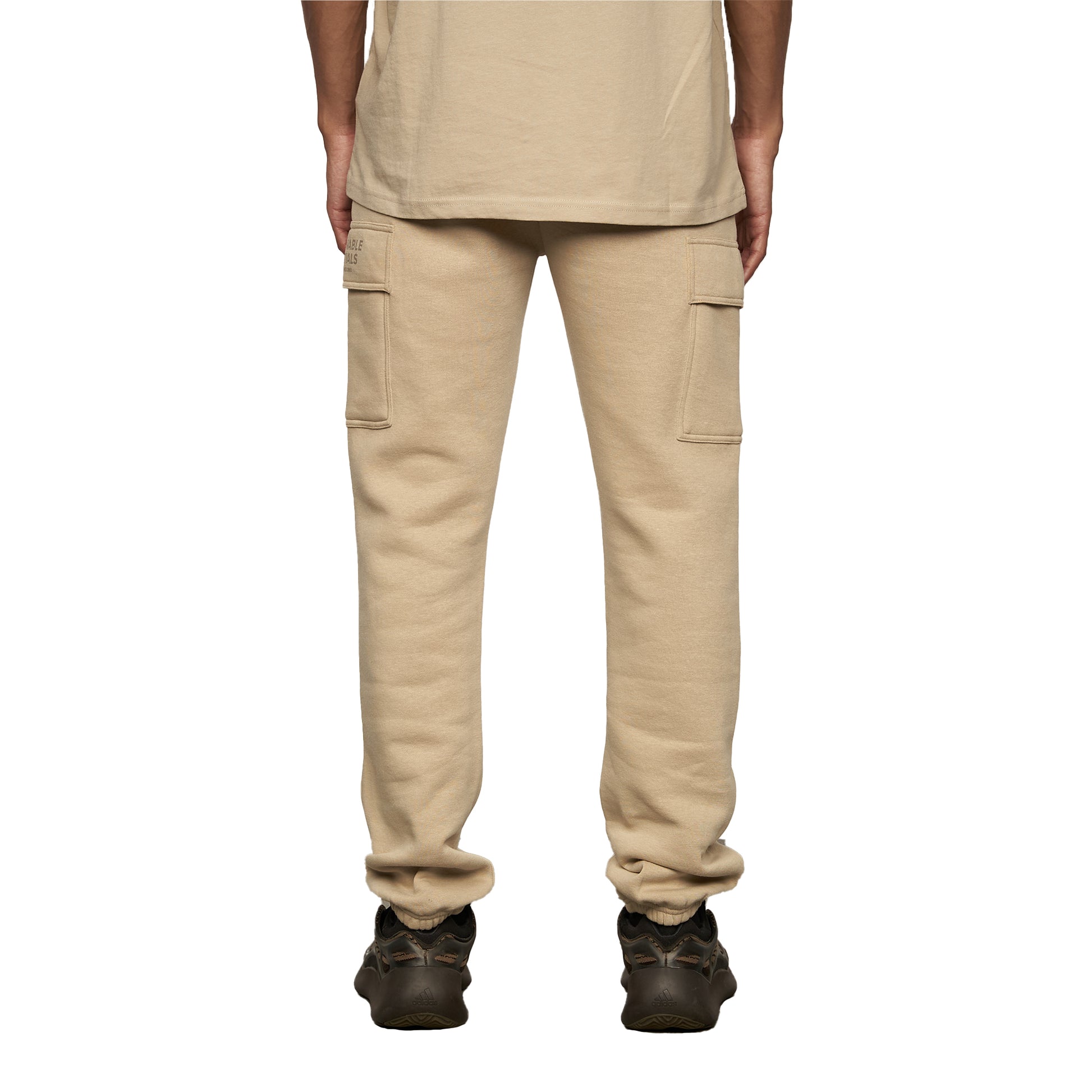 Taupe - Back - EKO Essentials Mens Moxley Cargo Jogging Bottoms