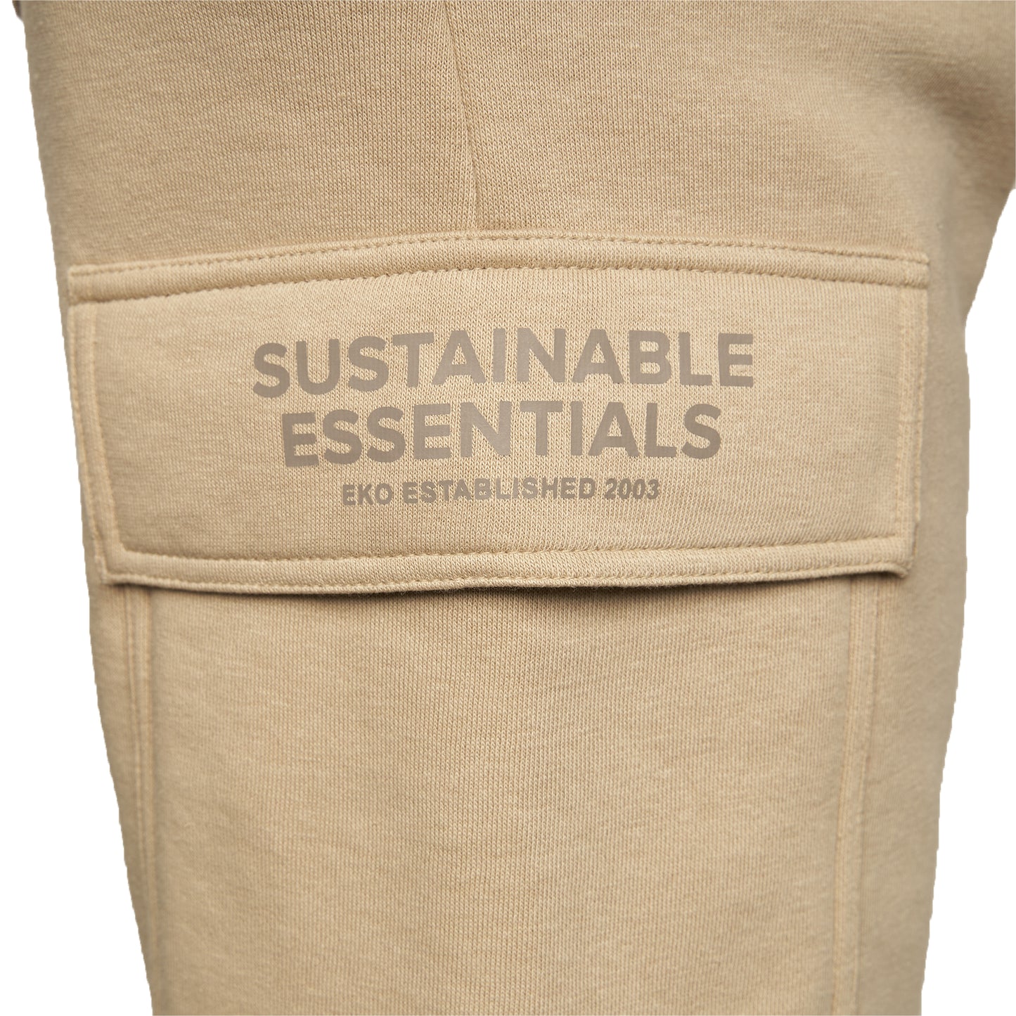 Taupe - Pack Shot - EKO Essentials Mens Moxley Cargo Jogging Bottoms