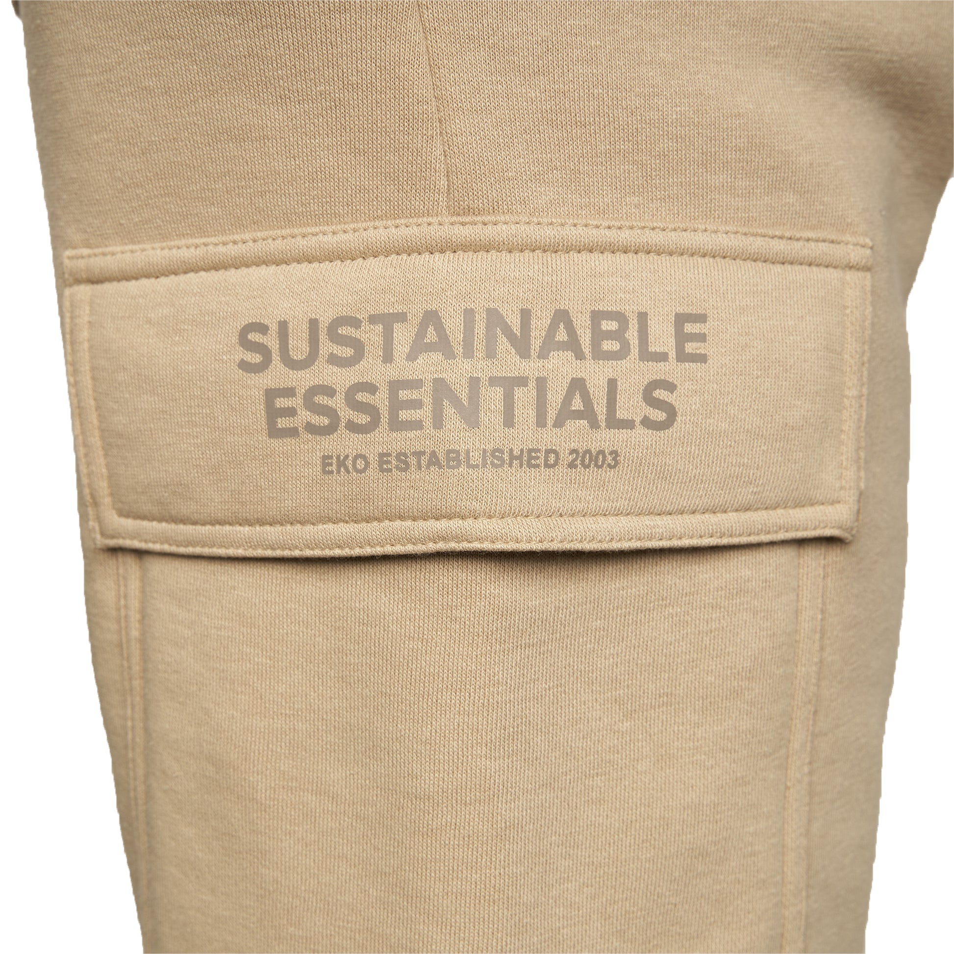 Taupe - Pack Shot - EKO Essentials Mens Moxley Cargo Jogging Bottoms
