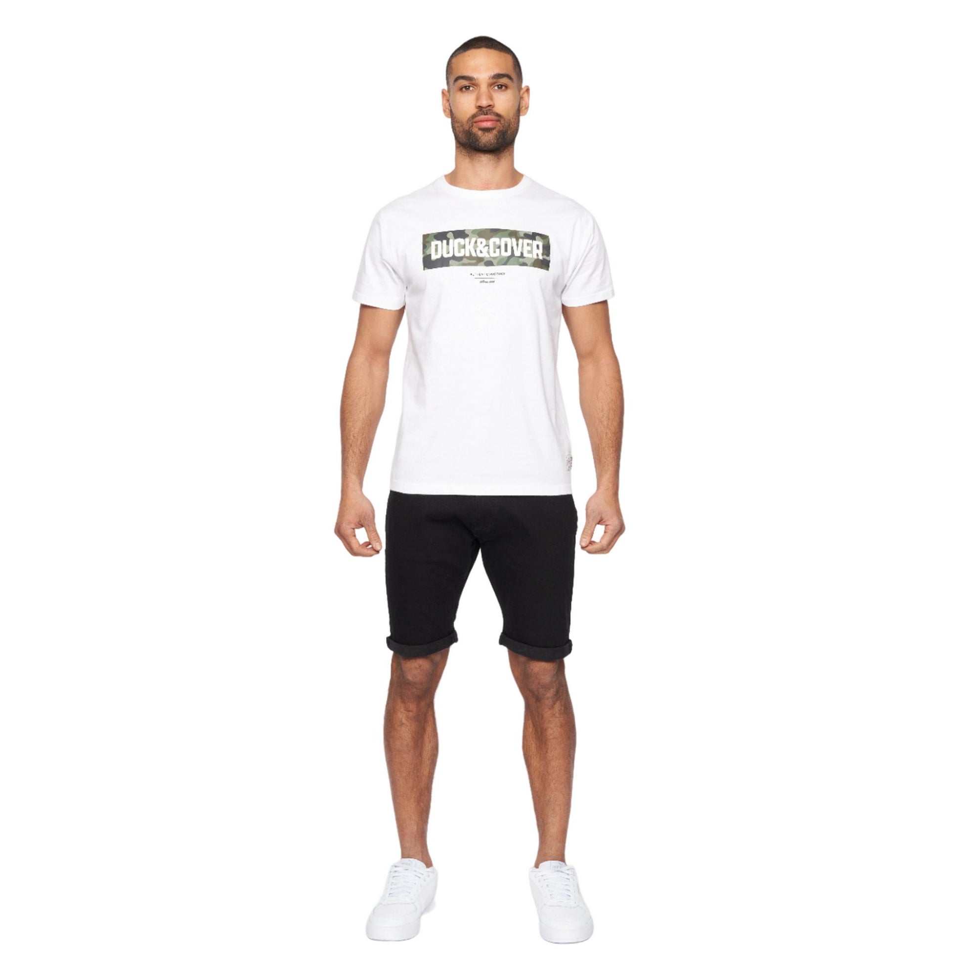 Black - Side - Duck and Cover Mens Zeki Shorts