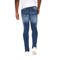 Tinted Blue - Back - Crosshatch Mens Barbeck Slim Jeans
