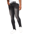 Black Wash - Side - Crosshatch Mens Barbeck Slim Jeans