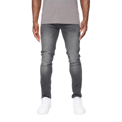 Light Grey Wash - Front - Crosshatch Mens Barbeck Slim Jeans