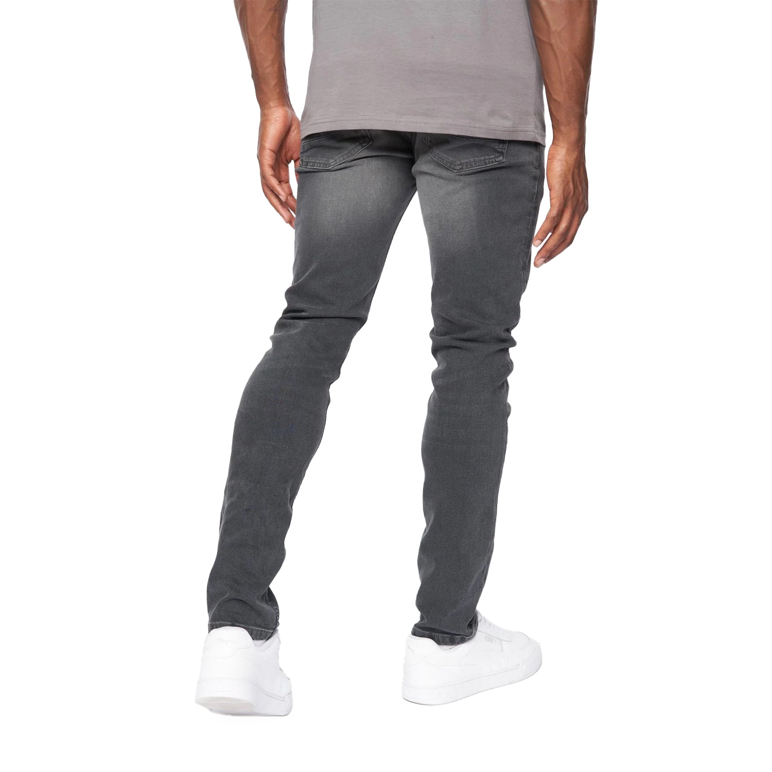 Light Grey Wash - Back - Crosshatch Mens Barbeck Slim Jeans